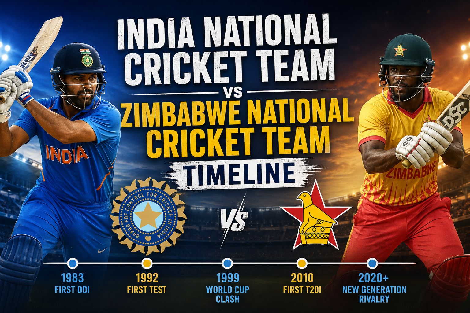 India National Cricket Team vs Zimbabwe National Cricket Team Timeline