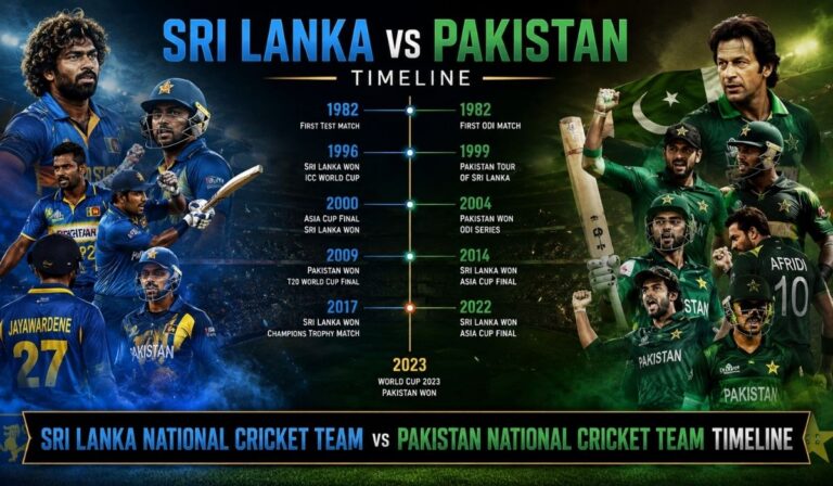 Sri Lanka National Cricket Team vs Pakistan National Cricket Team Timeline
