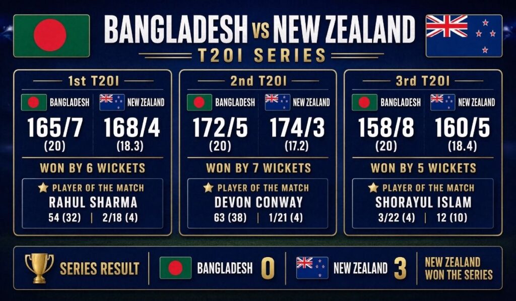 Bangladesh National Cricket Team vs New Zealand National Cricket Team Match Scorecard