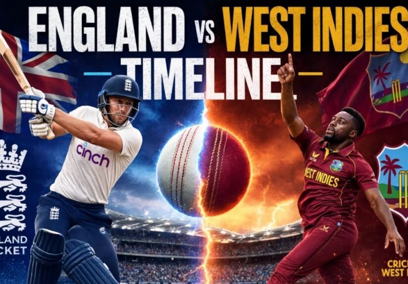 England Cricket Team vs West Indies Cricket Team Timeline