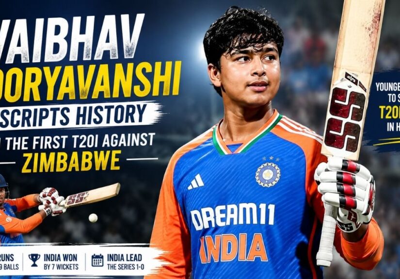 Vaibhav Sooryavanshi scripts history in first T20I against Zimbabwe