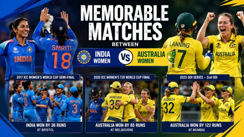 Memorable Matches Between Australia Women and India Women