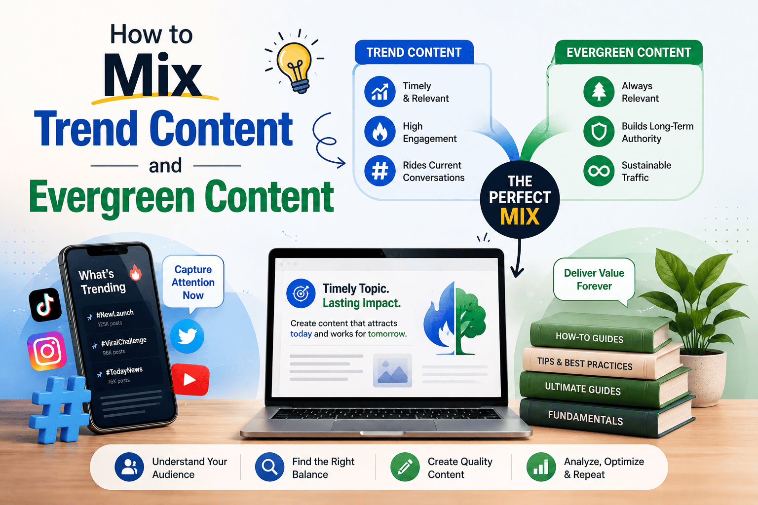 How to Mix Trend Content and Evergreen Content