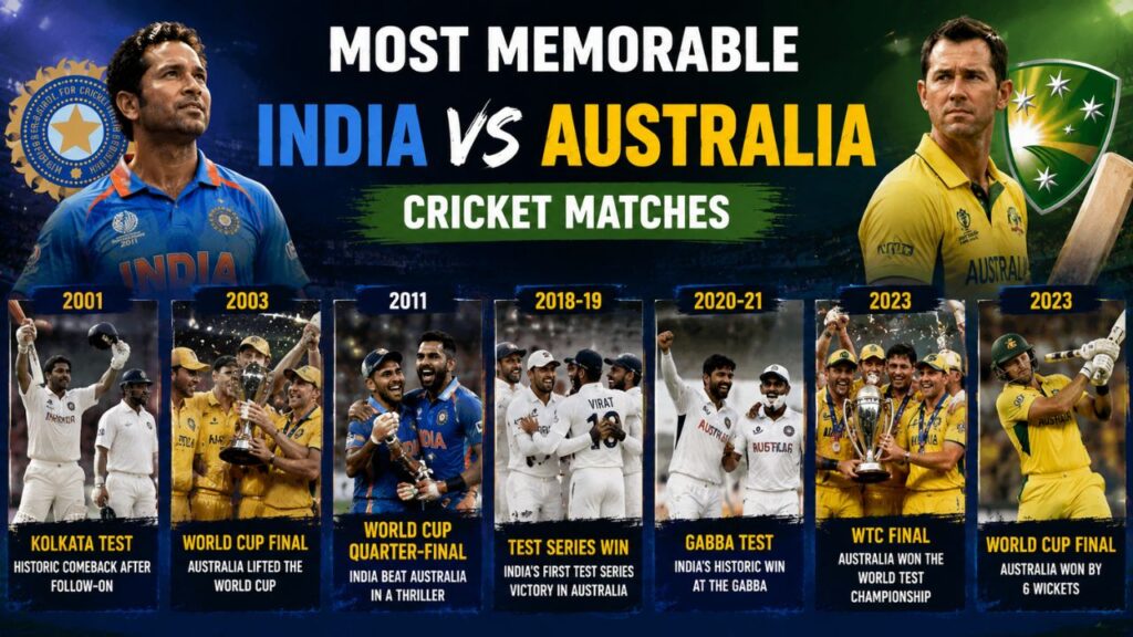 Most Memorable India vs Australia Cricket Matches