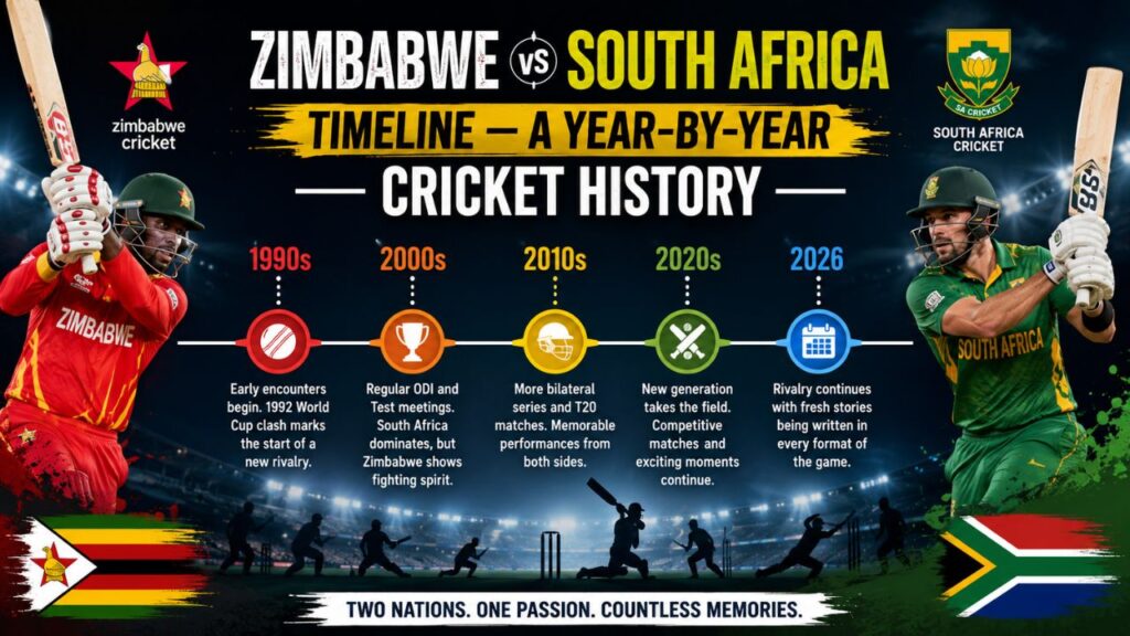 Zimbabwe National Cricket Team vs South Africa National Cricket Team Timeline