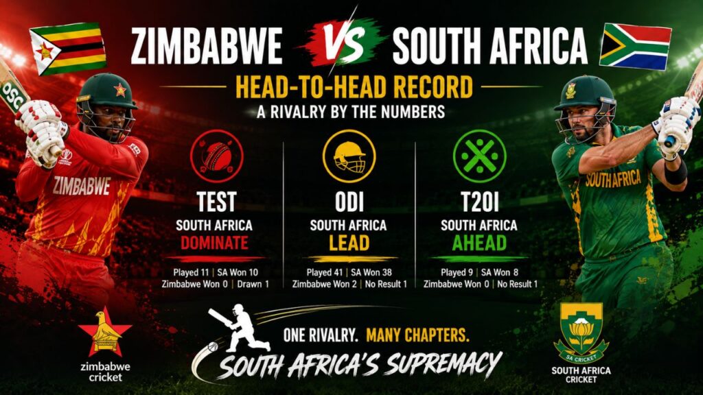 Zimbabwe vs South Africa Head-to-Head Record