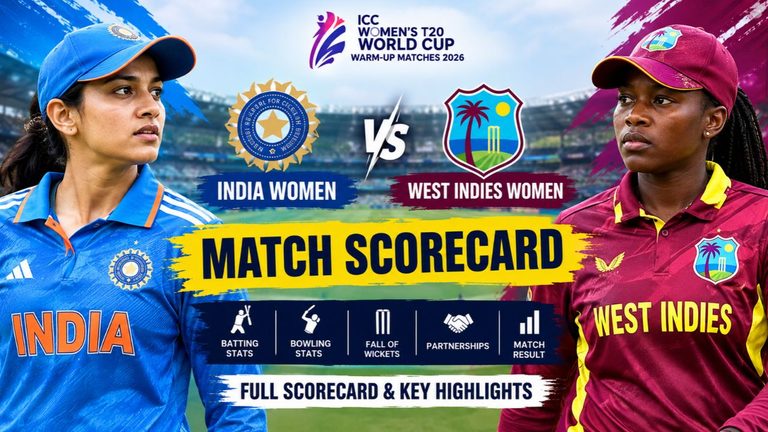 India Women's National Cricket Team vs West Indies Women Match Scorecard| Full Scorecard