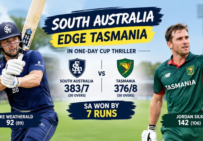 South Australia Edge Tasmania by Seven Runs in One-Day Cup Thriller