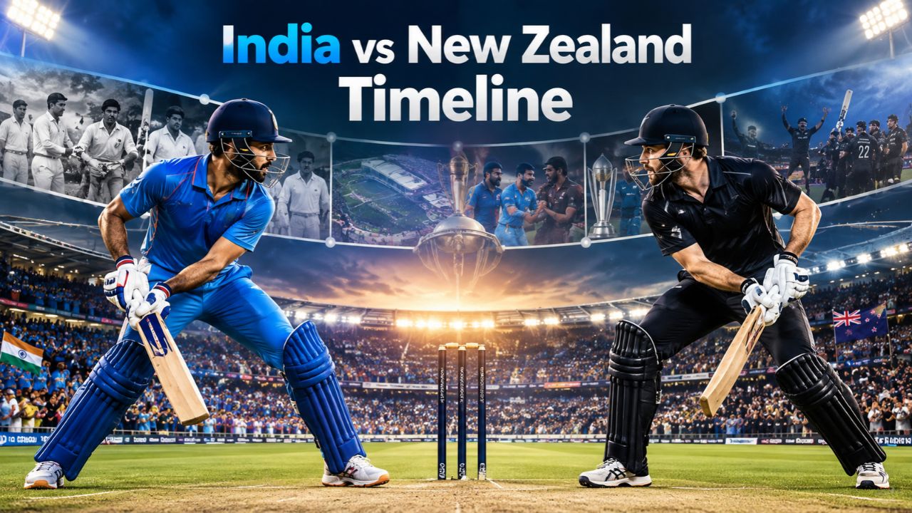 India National Cricket Team vs New Zealand National Cricket Team Timeline
